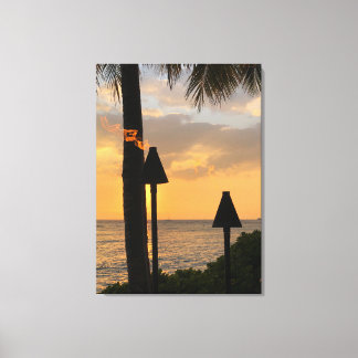 Waikiki Tiki Torches Canvas Print