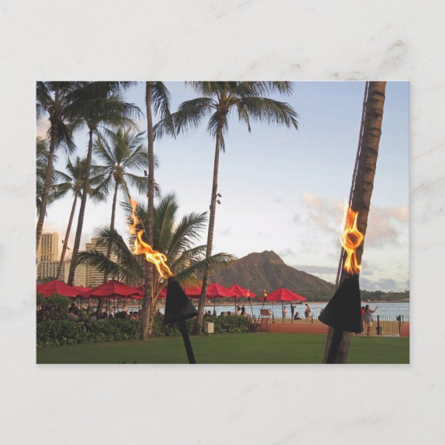 Waikiki Tiki Torches Postcard (Front)