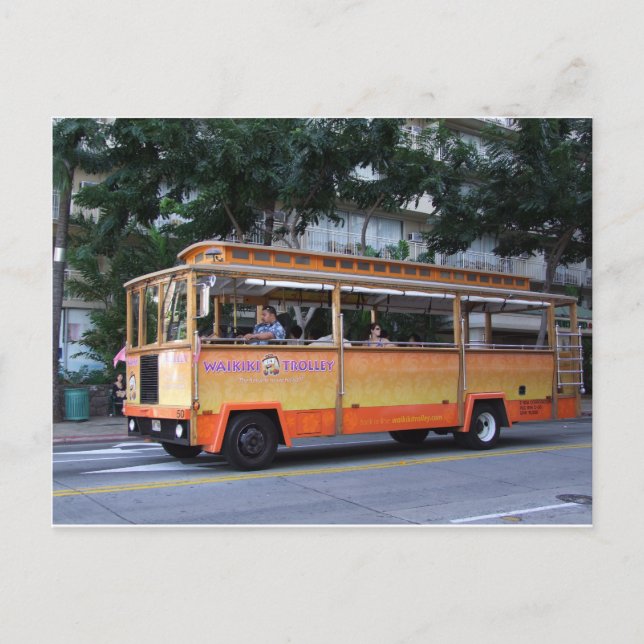 Waikiki Trolley, Honolulu, Hawaii Postcard (Front)