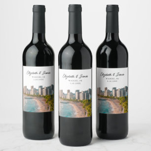 Waikiki Wedding Favour Hawaii Wine Label
