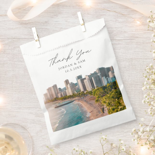 Waikiki Wedding Favour Photo Thank You Bags (Clipped)