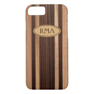 Waikokos Hawaiian Faux Wood Surfboard Monogram iPhone 8/7 Case