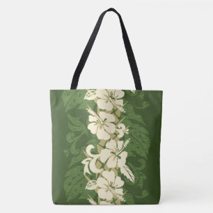 Waikoloa Hawaiian Hibiscus Floral Beach Bag