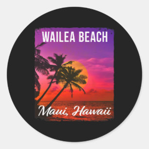 Wailea Beach Maui Hawaii Hawaiian Islands Classic Round Sticker