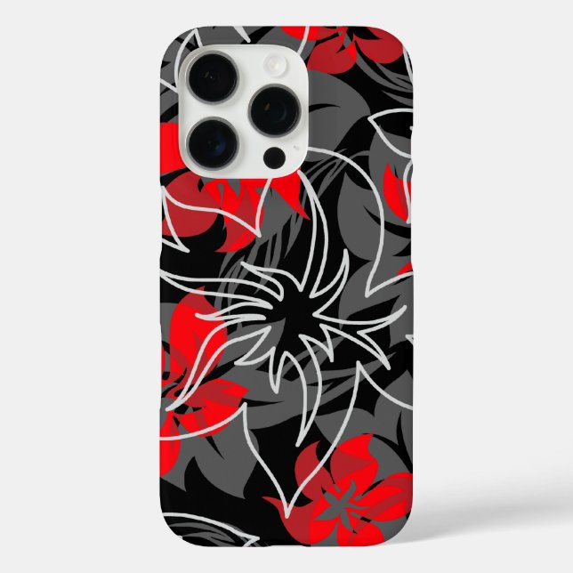 Wailea Hibiscus Hawaiian Floral Camo Red Case-Mate iPhone Case (Back)