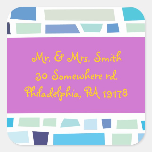 Wailing Wall Israel Bar Bat Mitzvah Pre-Addressed Square Sticker (Front)