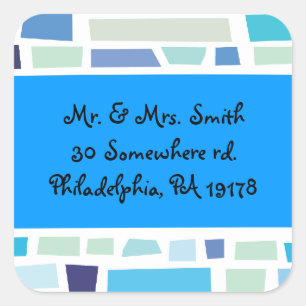 Wailing Wall Israel Bar Bat Mitzvah Pre-Addressed Square Sticker