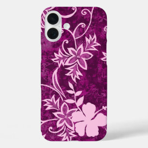 Waimanalo Hawaiian Hibiscus Batik Pink iPhone 16 Plus Case
