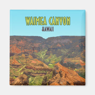Waimea Canyon Kauai Hawaii Vintage Travel Magnet