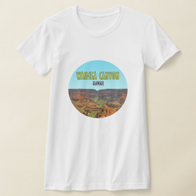 Waimea Canyon Kauai Hawaii Vintage Travel T-Shirt (Laydown)