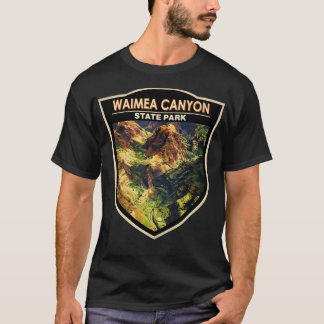Waimea Canyon State Park Hawaii Watercolor Badge T T-Shirt