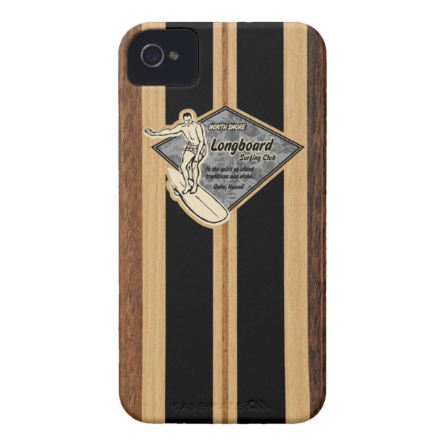 Waimea Surfboard Hawaiian iPhone 4 Case (Back)