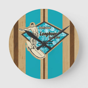 Waimea Surfboard Hawaiian Wall Clocks