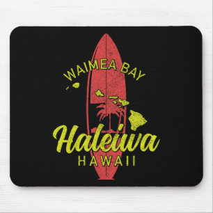 Waimea Y Haleiwa Hawaii Surf Board Surfing Surfer  Mouse Pad