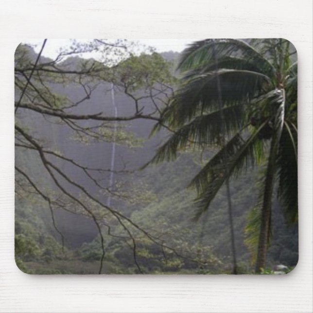 Waipio Valley Waterfall, Hawaii Mouse Pad (Front)