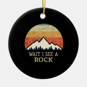 Wait I See A Rock Ceramic Tree Decoration
