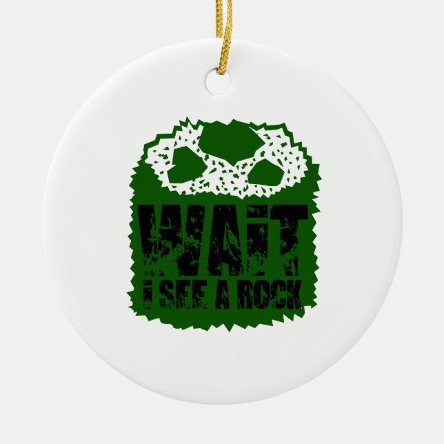 Wait I See A Rock Ceramic Tree Decoration (Front)