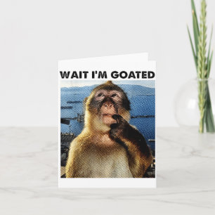Wait I'm Goated Y2k Funny Thinking Monkey Meme Bra Card