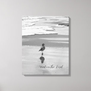 Wait on the Lord Seashore Canvas Print