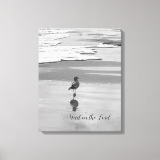 Wait on the Lord Seashore Canvas Print