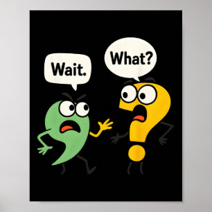 Wait What - Funny English Teacher Grammar Police G Poster