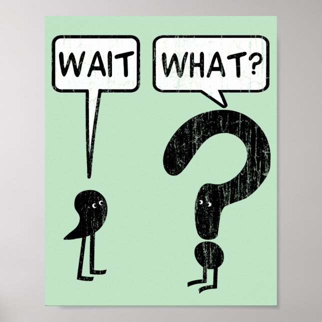Wait, What? Grammar Humour Poster (Front)