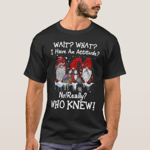 Wait What I Have An Attitude Gnome Snow Christmas T-Shirt