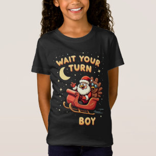 🎅🦃Wait Your Turn Fat Boy! Funny Turkey vs Santa T-Shirt