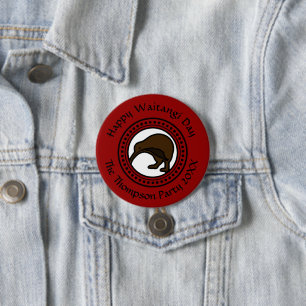 Waitangi Day Can Edit Text New Zealand Large Badge