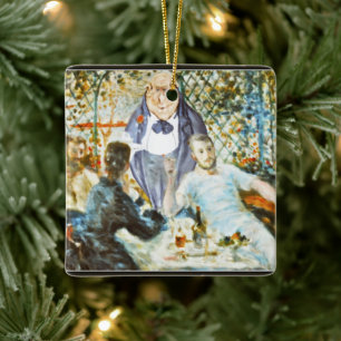 Waiter at the Boating Party (Renoir) Ceramic Ornament