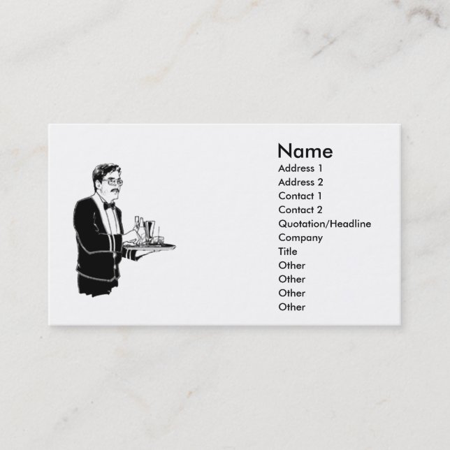 Waiter Business Card (Front)