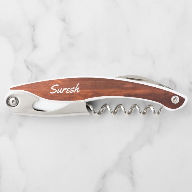 Waiter Corkscrew Wine Opener – Engraved Name Gift (Front)