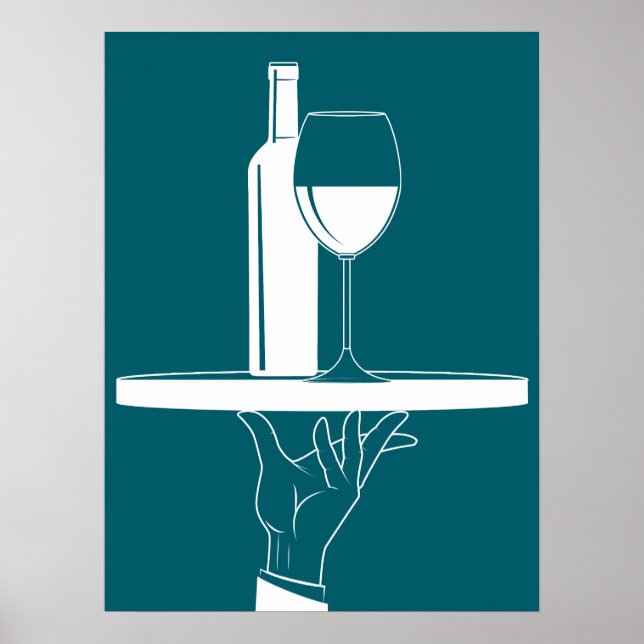 Waiter hand Cool White Lines Image Poster (Front)