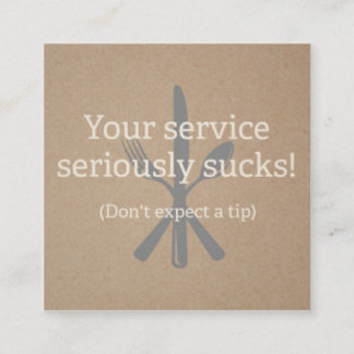 Waiter, Server, Bad Service Calling Card