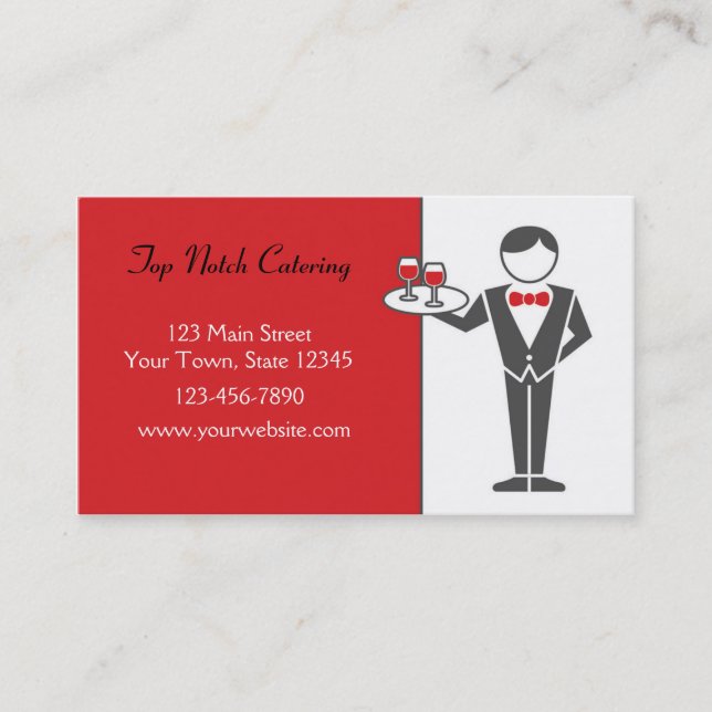 Waiter Serving Drinks Business Card (Front)