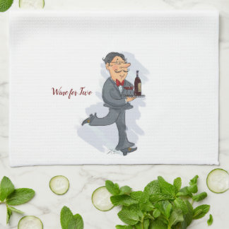 Waiter Wine for Two Kitchen Towel