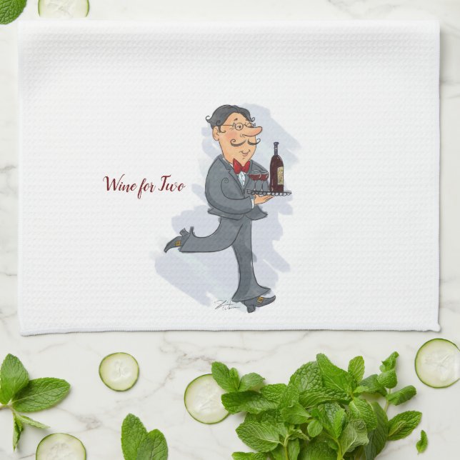 Waiter Wine for Two Kitchen Towel (Folded)