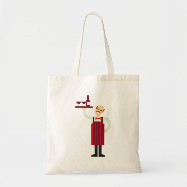 Waiter with Wine Tote Bag (Front)