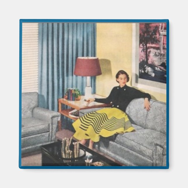 WAITING, 1950s Retro Magnet (Front)