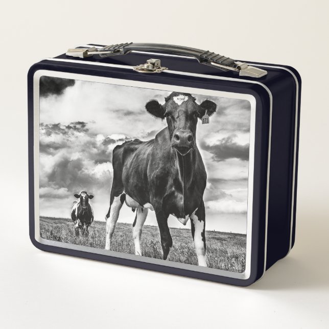 Waiting BW Crop Metal Lunch Box (Front)