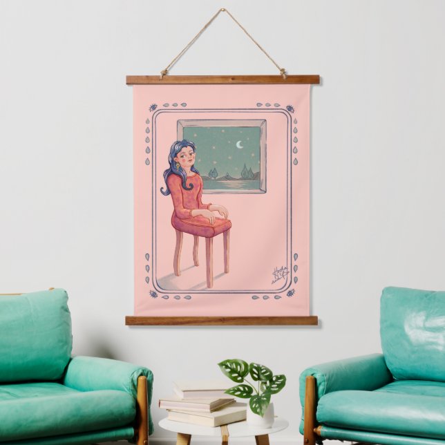 Waiting By The Window Surreal  Hanging Tapestry (Living Room)