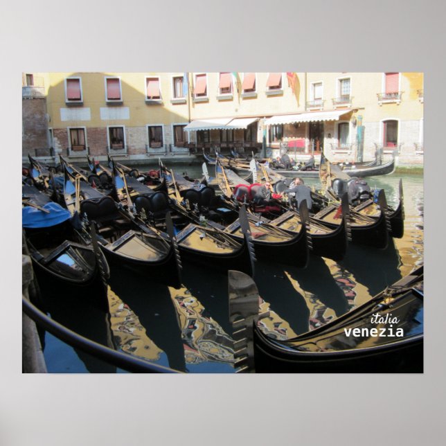 Waiting for a Fare -- Gandolas in Venice Poster (Front)