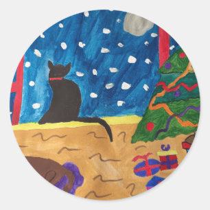 Waiting For Christmas Classic Round Sticker