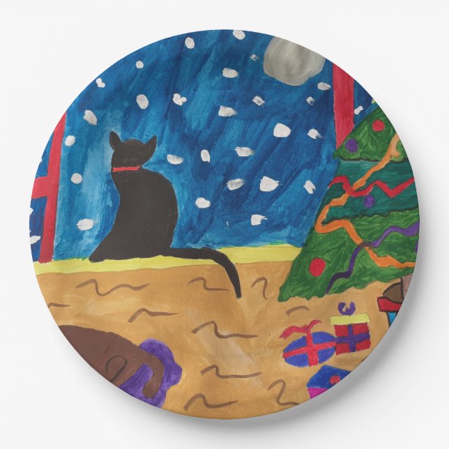 Waiting For Christmas Paper Plate (Front)