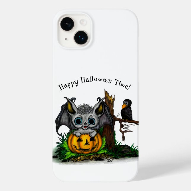 Waiting for Halloween , Cute Bat and Raven Case-Mate iPhone Case (Back)