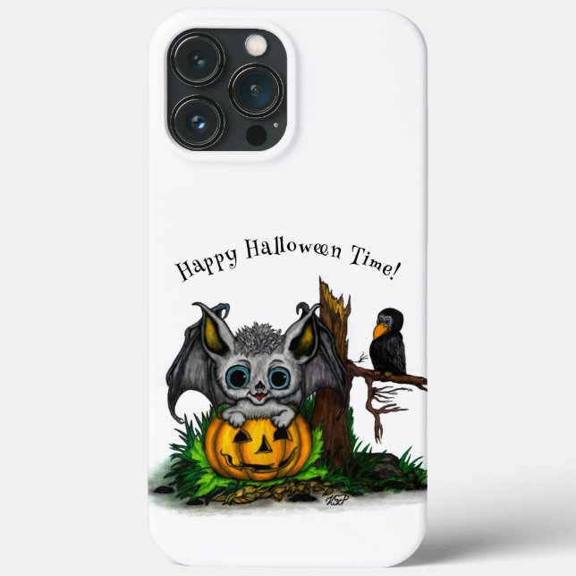 Waiting for Halloween , Cute Bat and Raven Case-Mate iPhone Case (Back)