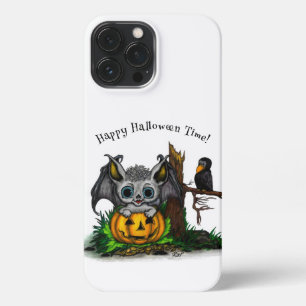 Waiting for Halloween , Cute Bat and Raven iPhone 13 Pro Max Case