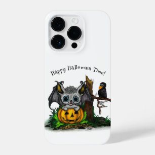 Waiting for Halloween , Cute Bat and Raven iPhone 14 Pro Case