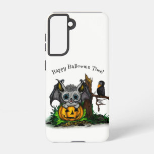 Waiting for Halloween , Cute Bat and Raven Samsung Galaxy Case