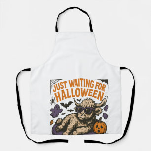 Waiting For Halloween Highland Cow Apron